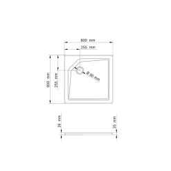 Schulte Duschwanne Quadrat extra flach 800 x 800 mm