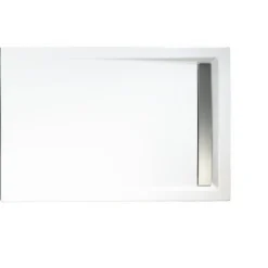 Schulte Duschwanne Rechteck extra flach Rinne 900 x 1000 mm chromoptik