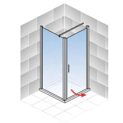 Schulte Eckdusche mit Drehtür Alexa Style 2.0 Alu Natur ESG fixil 90 x 90 cm