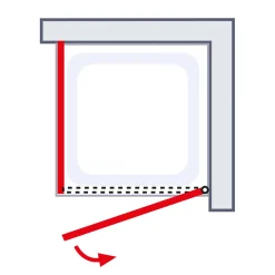 Schulte Eckdusche mit Drehtür Alexa Style 2.0 Alu Natur ESG fixil 90 x 90 cm