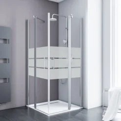 Schulte Eckdusche mit Drehtür Alexa Style 2.0 Alu Natur 90 x 192 x 90 cm ESG fixil