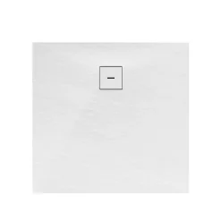 Schulte Eck-Duschwanne Mineralguss Quadrat 100xx4 x 100 cm Steinstruktur alpinweiß
