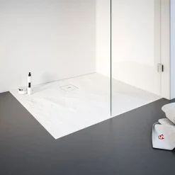 Schulte Eck-Duschwanne Rechteck Steinstruktur 100 x 4 x 90 cm alpinweiß