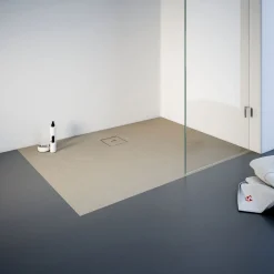 Schulte Eck-Duschwanne Rechteck Steinstruktur 120 x 4 x 90 cm sandfarben