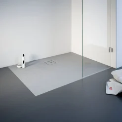 Schulte Eck-Duschwanne Rechteck Steinstruktur 120 x 4 x 80 cm grau