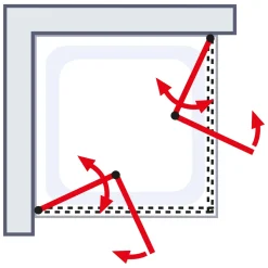 Schulte Eckeinstieg Garant 2.0 Drehfalttür 90 x 90 x 200 cm