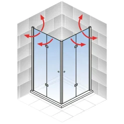 Schulte Eckeinstieg Garant 2.0 Drehfalttür 90 x 90 x 200 cm