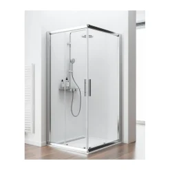 Schulte Eckeinstieg Kristall Trend 185 x 75 x 90 cm chrom klar