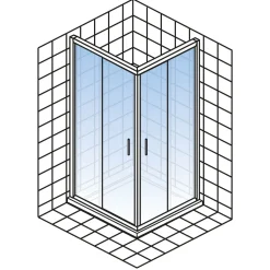 Schulte Eckeinstieg Kristal Trend inkl Duschwanne 90 x 90 cm