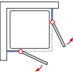 Schulte Eckeinstieg Kristal Trend inkl Duschwanne 90 x 90 cm