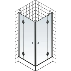 Schulte Eckeinstieg Master Class inkl Duschwanne 90 x 90 cm