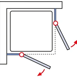 Schulte Eckeinstieg Master Class inkl Duschwanne 90 x 90 cm
