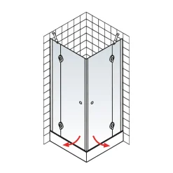 Schulte Eckeinstieg MasterClass 4-teilig HxB 200 x 99,2-101,2 cm Montage auf Fliesen
