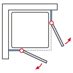 Schulte Eckeinstieg MasterClass 4-teilig HxB 200 x 99,2-101,2 cm Montage auf Fliesen