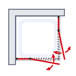 Schulte Eckeinstieg mit Drehtür BlackStyle mattschwarz BxH 90 x 192 cm
