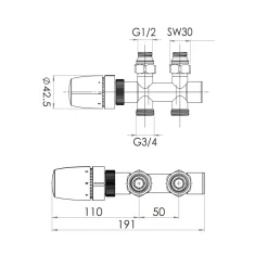 Schulte EP Mittenanschlussgarnitur Set Durchgang verchromt