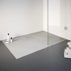 Schulte Express Plus Duschwa Mineralg Steinstr Rechteck -Plan 1400 x 1000 grau