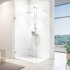 Schulte ExpressPlus Duschrueckwand DecoDesign Softtouch Stein Marmor Bianco 2550 x 1000