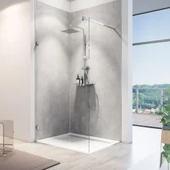 Schulte ExpressPlus Duschrueckwand DecoDesign Softtouch Stein Beton grau 2550 x 1000