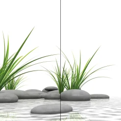 Schulte ExpressPlus Duschrueckwand DecoDesign Foto ue Eck Zen Steine u Gras 2100 x 900