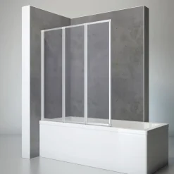 Schulte klappbare Badewannenfaltwand Alu Natur