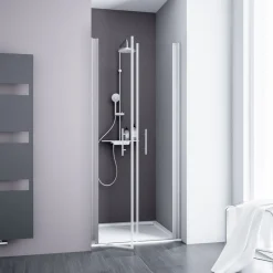 Schulte Pendeltür Alexa Style 2.0 inkl Seitenwand und Duschwanne 90 x 90 cm