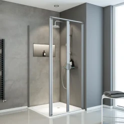 Schulte Pendeltür Sunny inkl Seitenwand und Duschwanne 90 x 90 cm