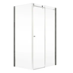 Schulte Schiebetür Master Class inkl Seitenwand 120 x 90 cm weiß Rinne chrom rechts