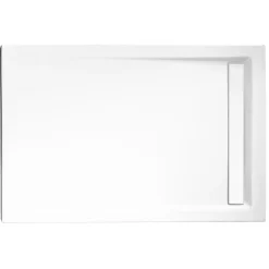 Schulte Schiebetür Master Class inkl Seitenwand 120 x 90 cm weiß Rinne chrom rechts