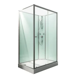 Schulte Wellnesskabine Ibiza rechts light-grün 204 x 160 x 90 cm