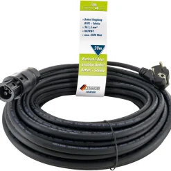 Schwaiger Anschlusskabel Batterie auf Schuko für Wechselrichter 20 m