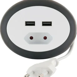 Schwaiger Euroverlängerung mit 2 x USB Anschluss weiß