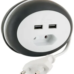 Schwaiger Euroverlängerung mit 2 x USB Anschluss weiß