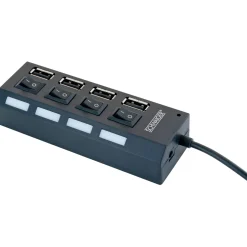 Schwaiger Hub USB 2.0 4-fach schwarz
