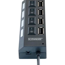 Schwaiger Hub USB 2.0 4-fach schwarz