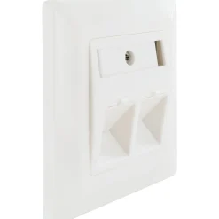 Schwaiger Keystone Anschlussdose 2-fach Unterputz mit Schrägauslass