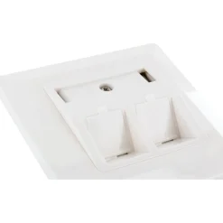 Schwaiger Keystone Anschlussdose 2-fach Unterputz mit Schrägauslass