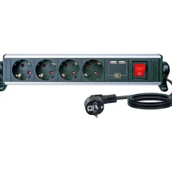 Schwaiger Steckdosenleiste 4-fach mit Tischbefestigung