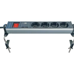 Schwaiger Steckdosenleiste 4-fach mit Tischbefestigung