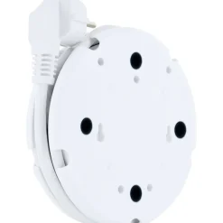 Schwaiger Steckdosenleiste 4-fach mit 2-fach USB rund weiß