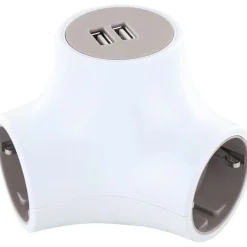 Schwaiger Steckdosenwürfel 3-fach mit 2-fach USB