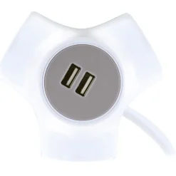 Schwaiger Steckdosenwürfel 3-fach mit 2-fach USB