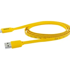 Schwaiger Sync und Ladekabel Typ C mit Maßband 1,2 m gelb