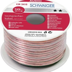 Schwaiger Audio-Lautsprecherkabel 10 m transparent 2x 1,5 mm²