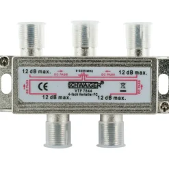Schwaiger 4-fach Universal-Verteiler 12 dB für Kabel/Antenne
