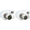 Schwaiger IEC-Winkelstecker/Buchse-Set für Sat-Kabel und Dose