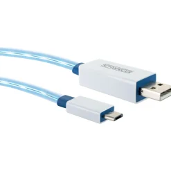 Schwaiger Micro-USB-Kabel leuchtend 0,8m weiß