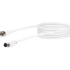 Schwaiger SAT-Antennenkabel 75 dB 3 m weiß mit F-Stecker und IEC Stecker