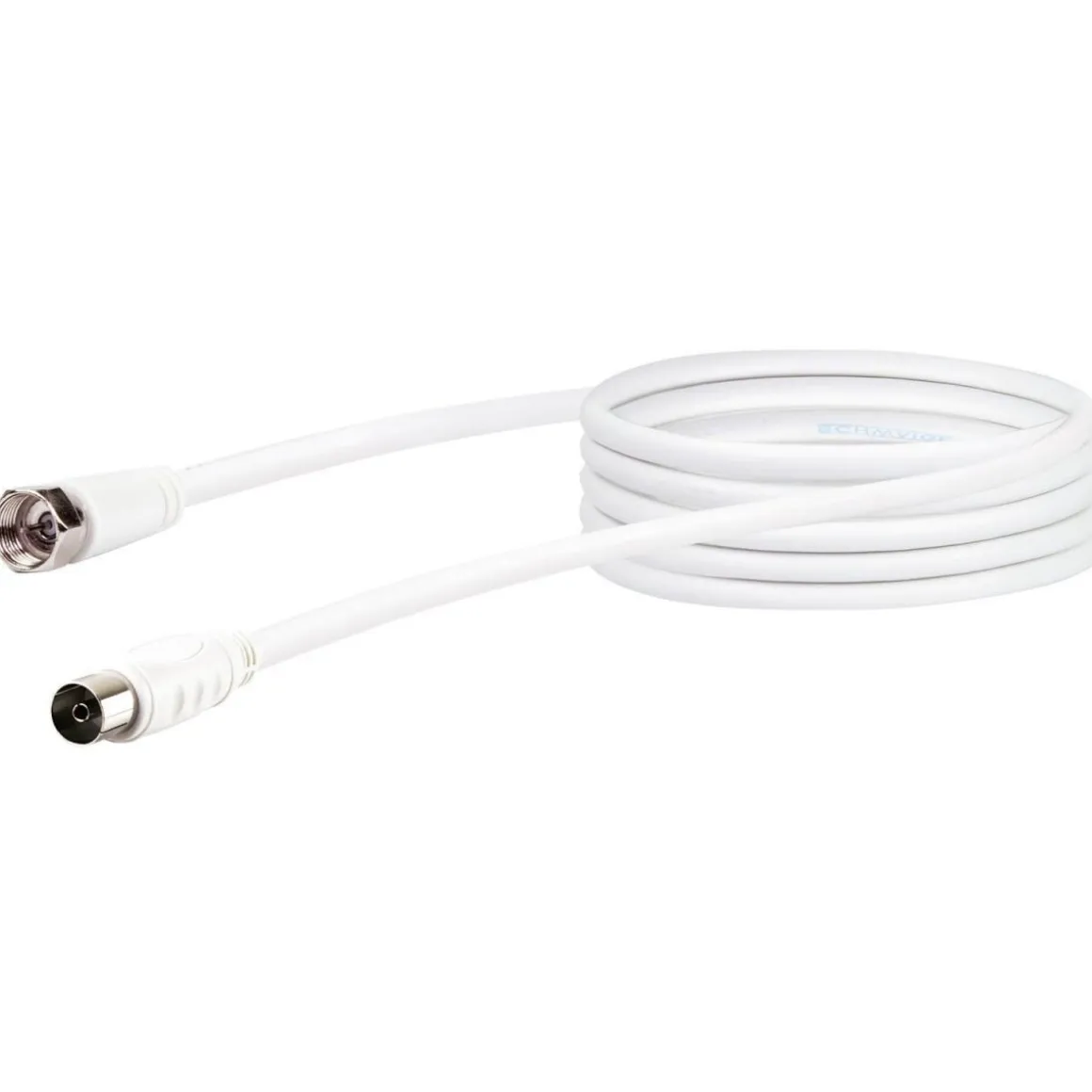 Schwaiger SAT-Antennenkabel 75 dB 3 m weiß mit F-Stecker und IEC Buchse