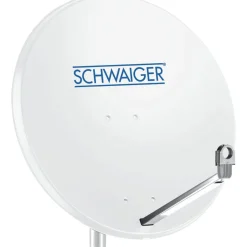 Schwaiger Satellitenschüssel mit Logo 80 cm Aluminium hellgrau